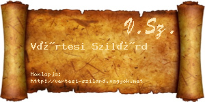 Vértesi Szilárd névjegykártya